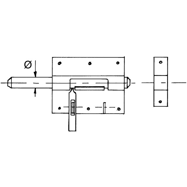 Verrou BOX Portecadenas Diametre 14 Zingué référence fournisseur 1842663